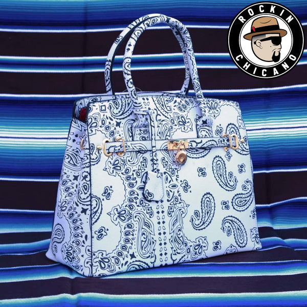 Bandana large bag in White Rockin Chicano