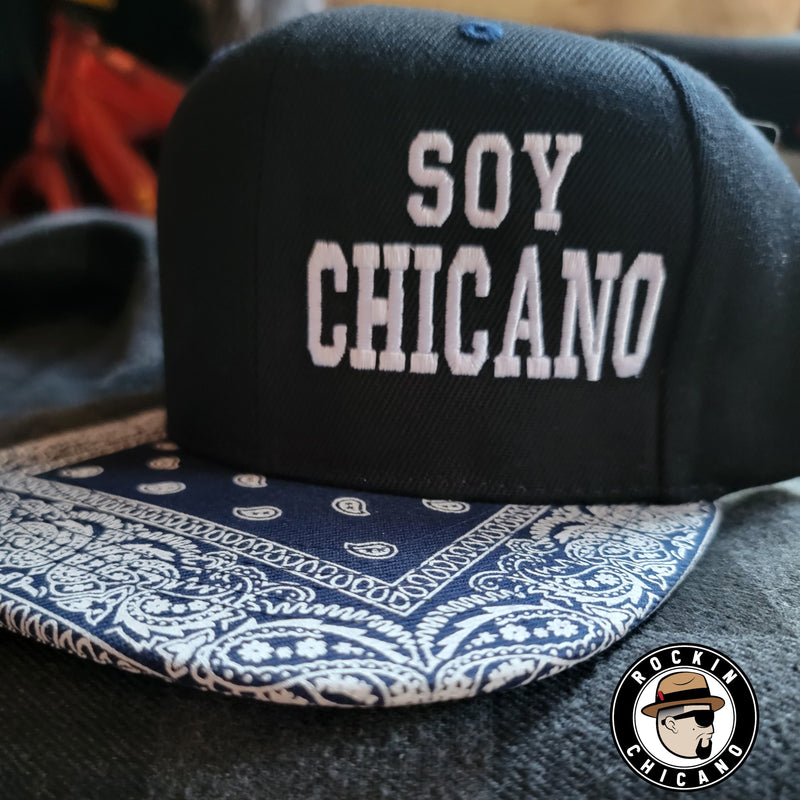 Soy Chicana Snapback hat - Royal Blue and gray