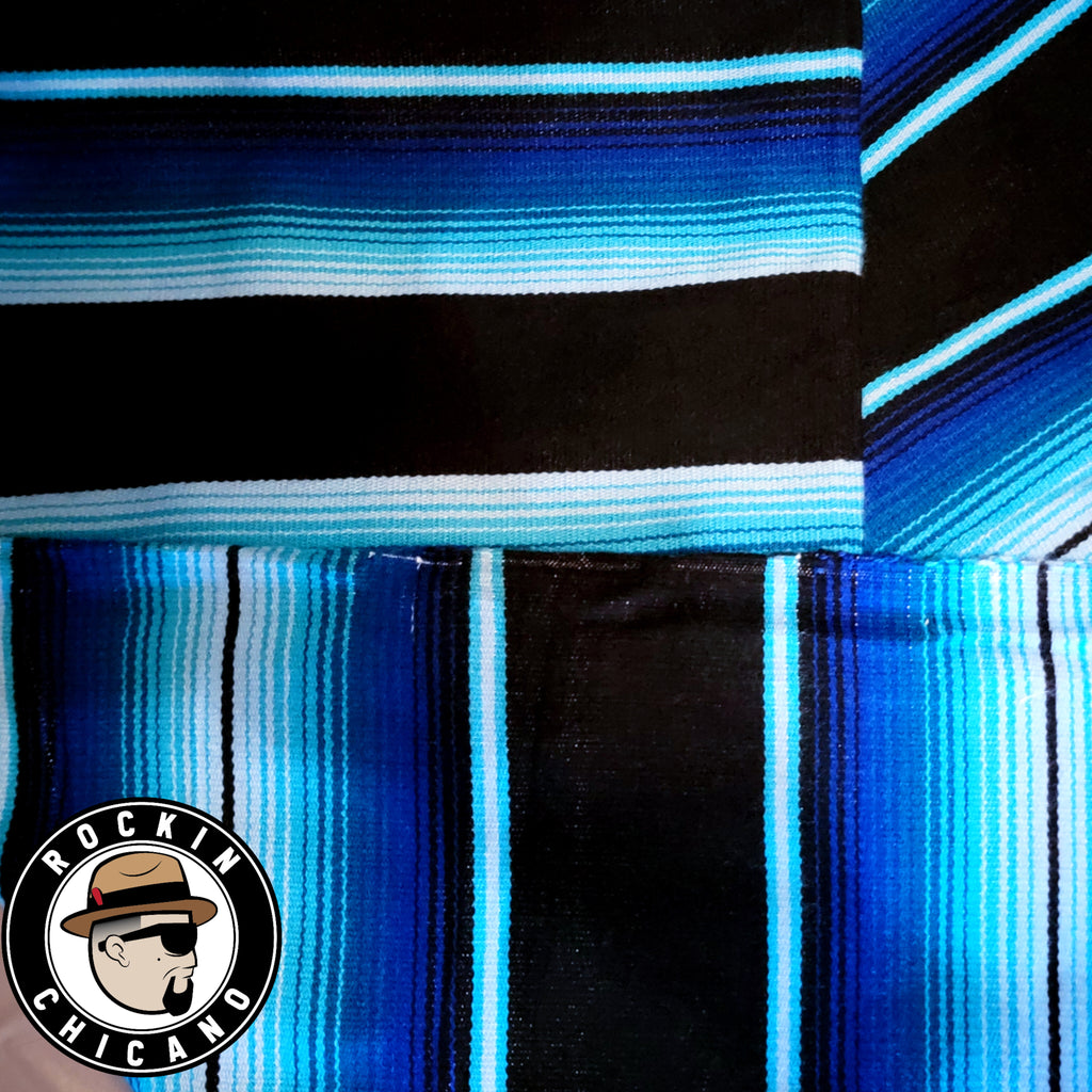 Black with Blues Handmade Sarape
