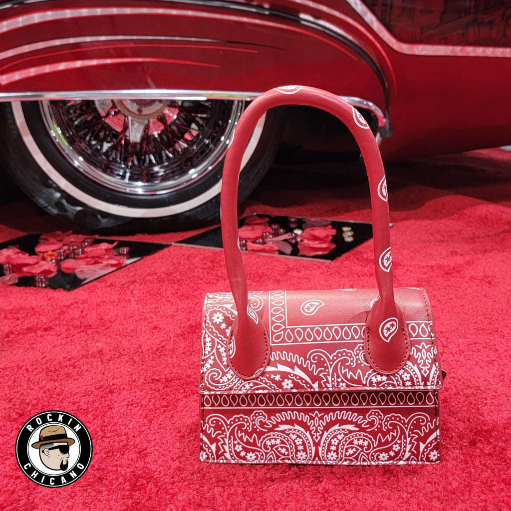 Bandana one piece top handle handbag in Red