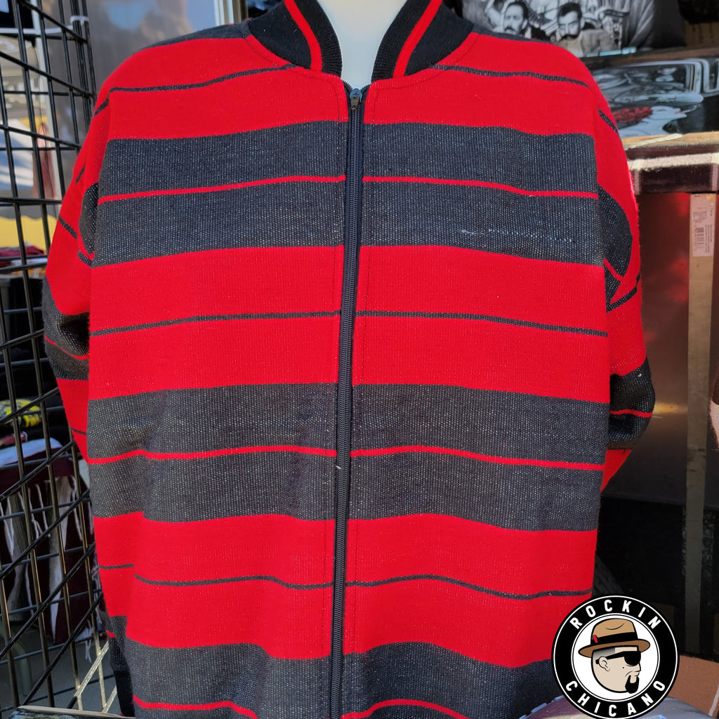 Charlie Brown Sarape Jacket- Red & Black