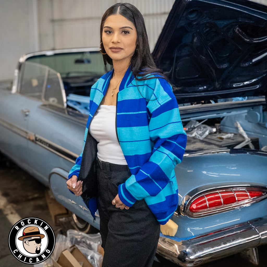 Charlie Brown Sarape Jacket- Baby Blue