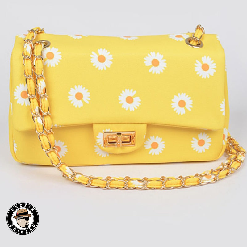 Flower Shoulder bag in Yellow