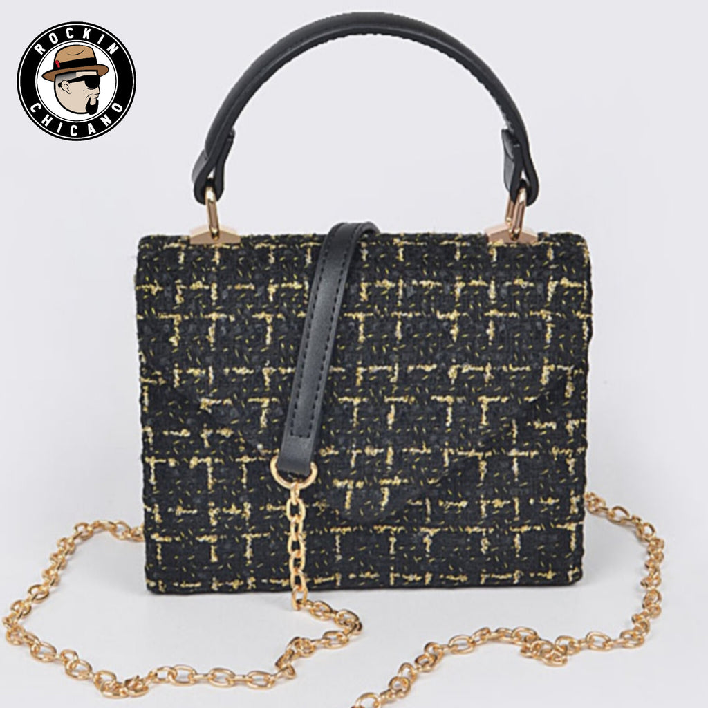 Tweed Top Handle Black