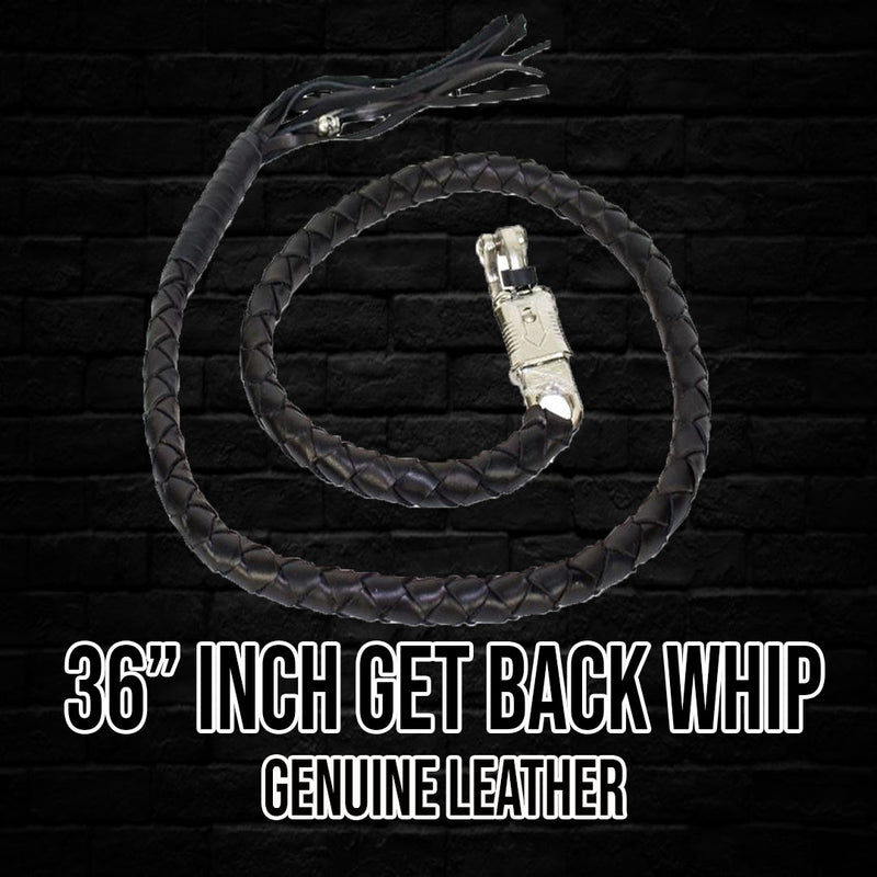 50" Long Black And Red Get Back Whip