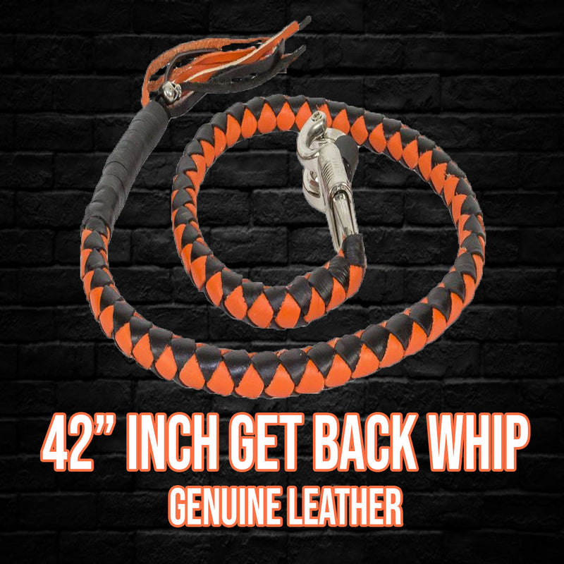 42" Long Black And Orange Get Back Whip