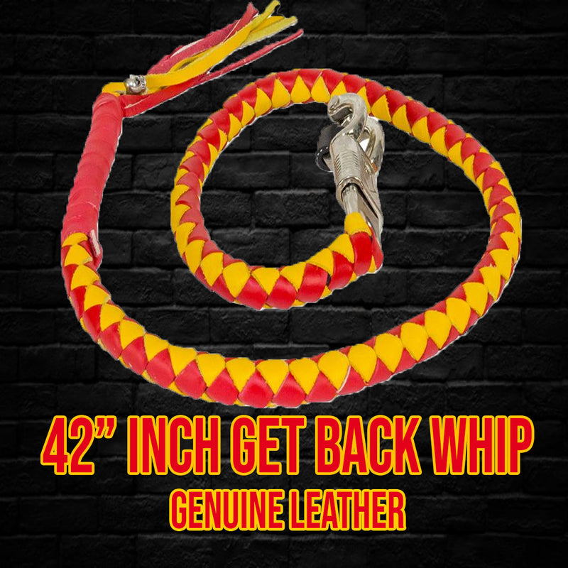 42" Long Red and Yellow Get Back Whip