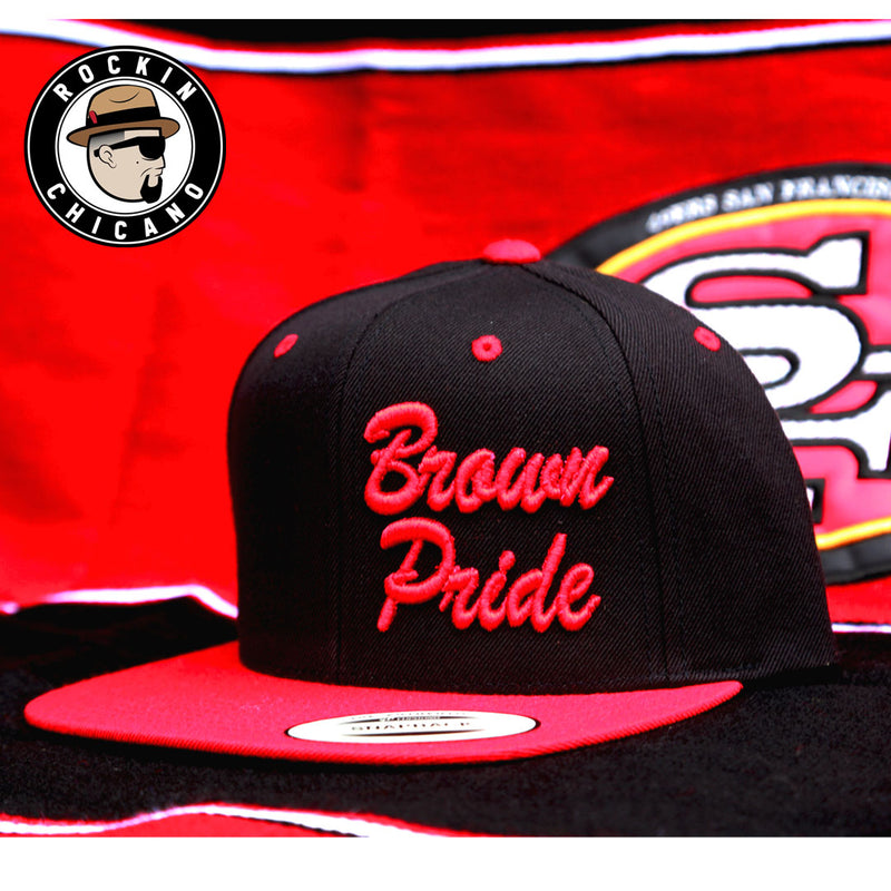 Brown Pride in Red Snapback hat