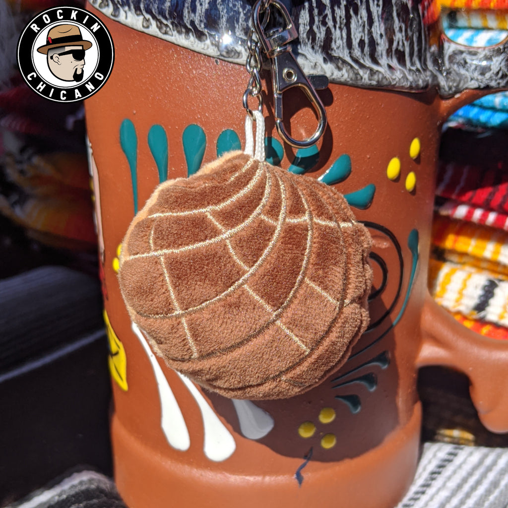 Chocolate Concha plush key chain