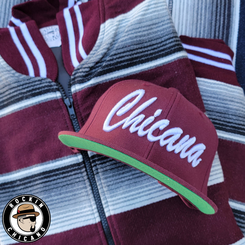 Chicana in Burgundy Snapback hat