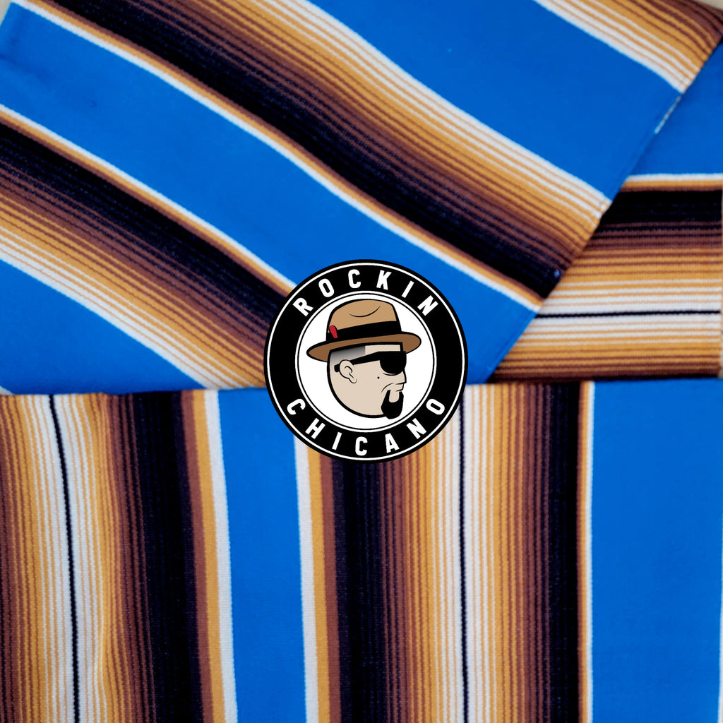 Blue Brown Handmade Sarape