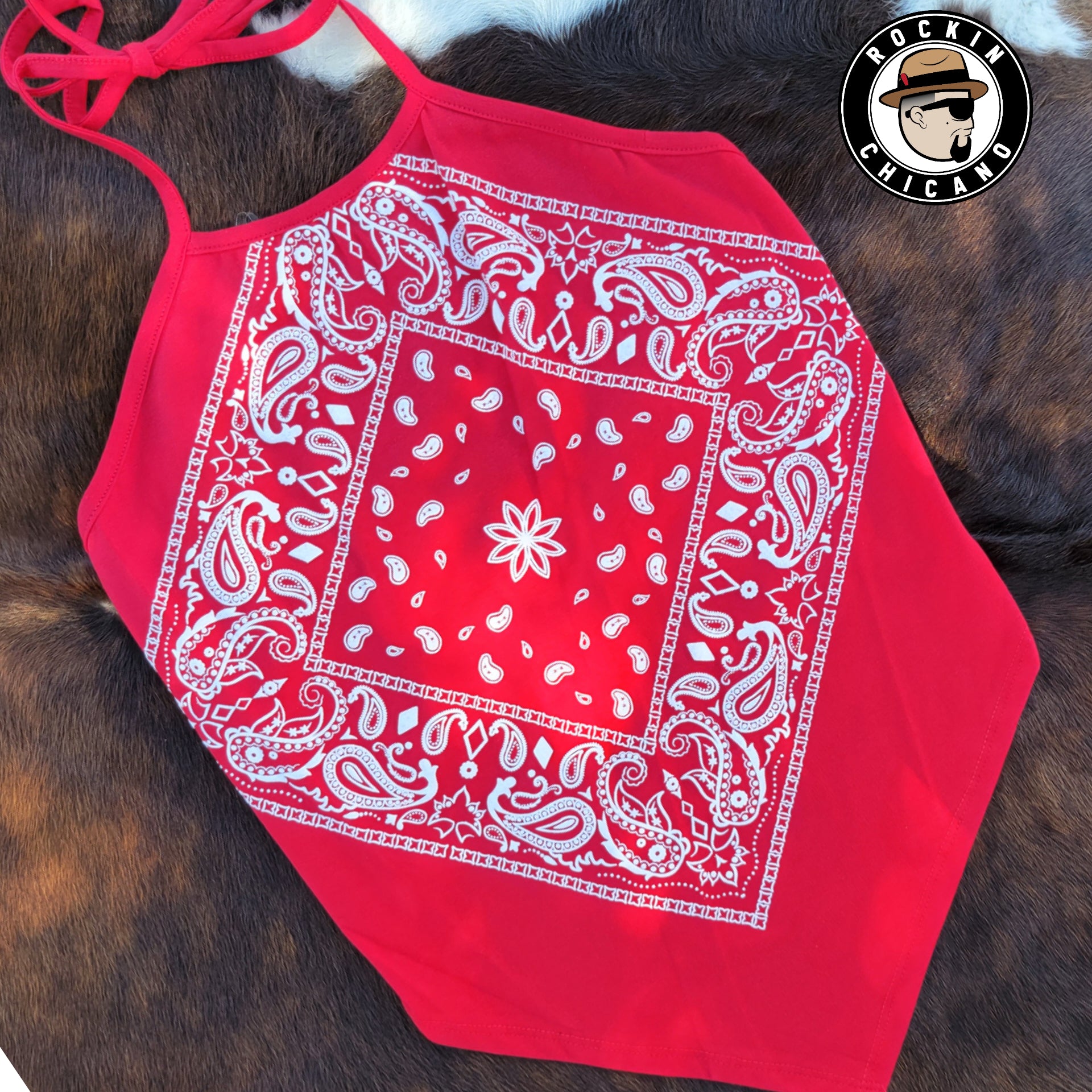 Red Bandana Halter Top Large Red Bandana Halter Top Large