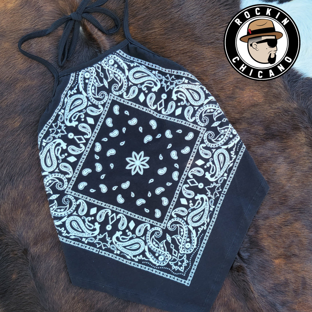 Black Bandana Halter Top