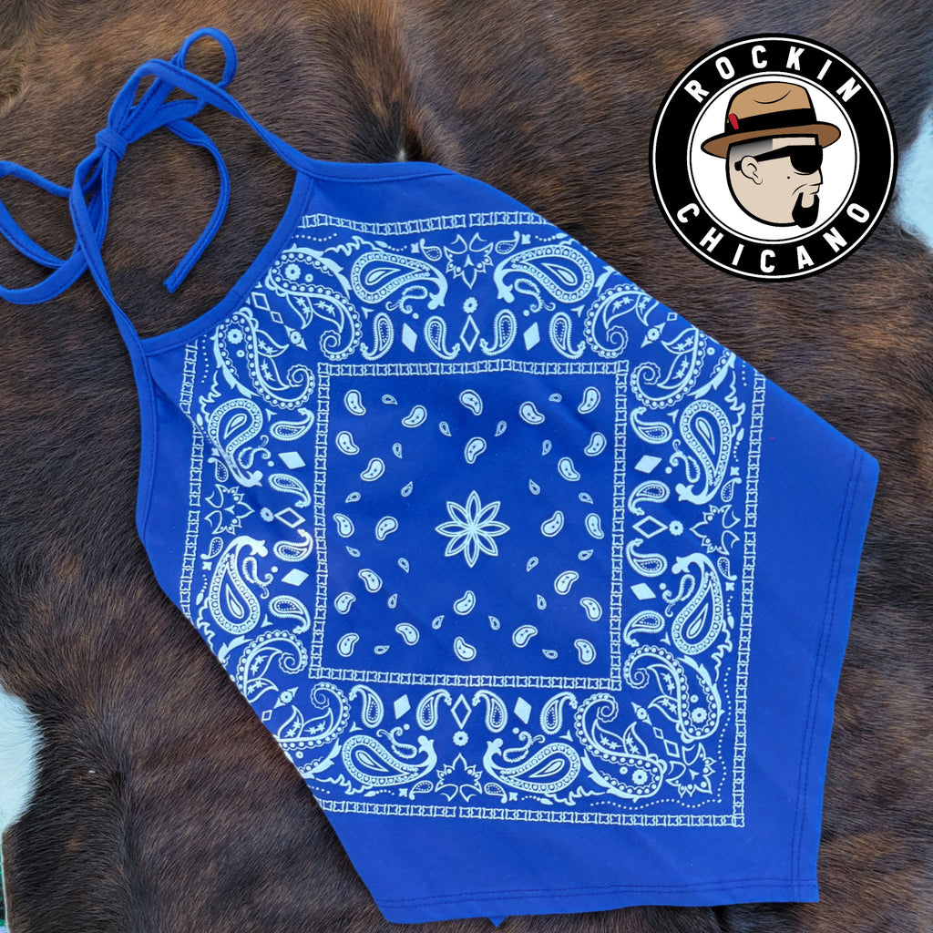 Blue Bandana Halter Top