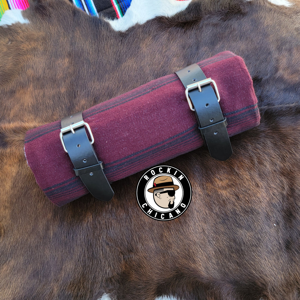 Burgundy and Black small Stripes Sarape Roll