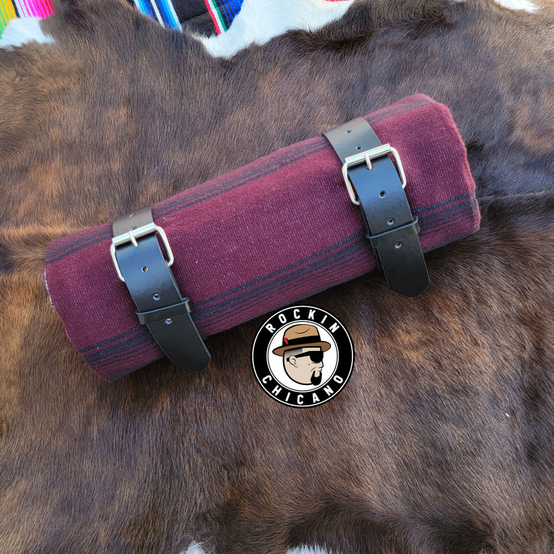 Burgundy and Black small Stripes Sarape Roll