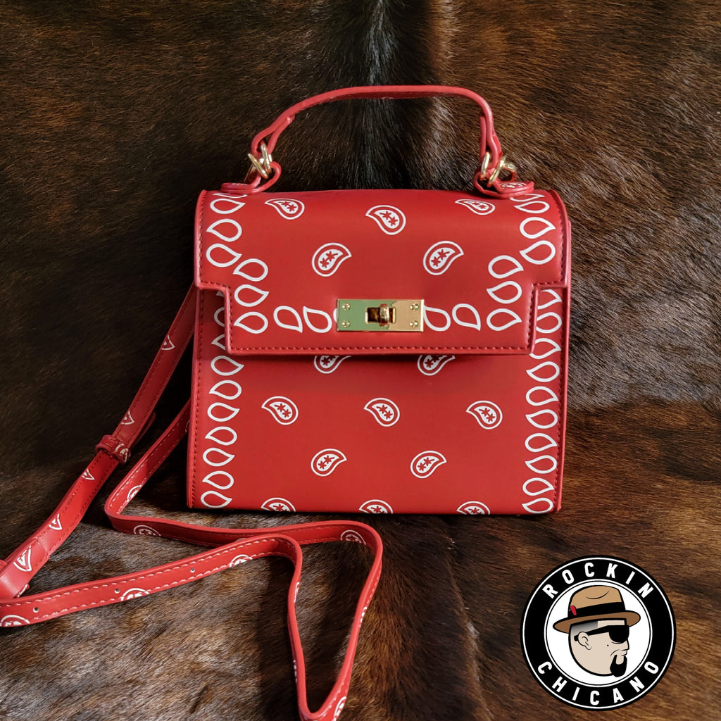 Bandana Top handle square Handbag in Red