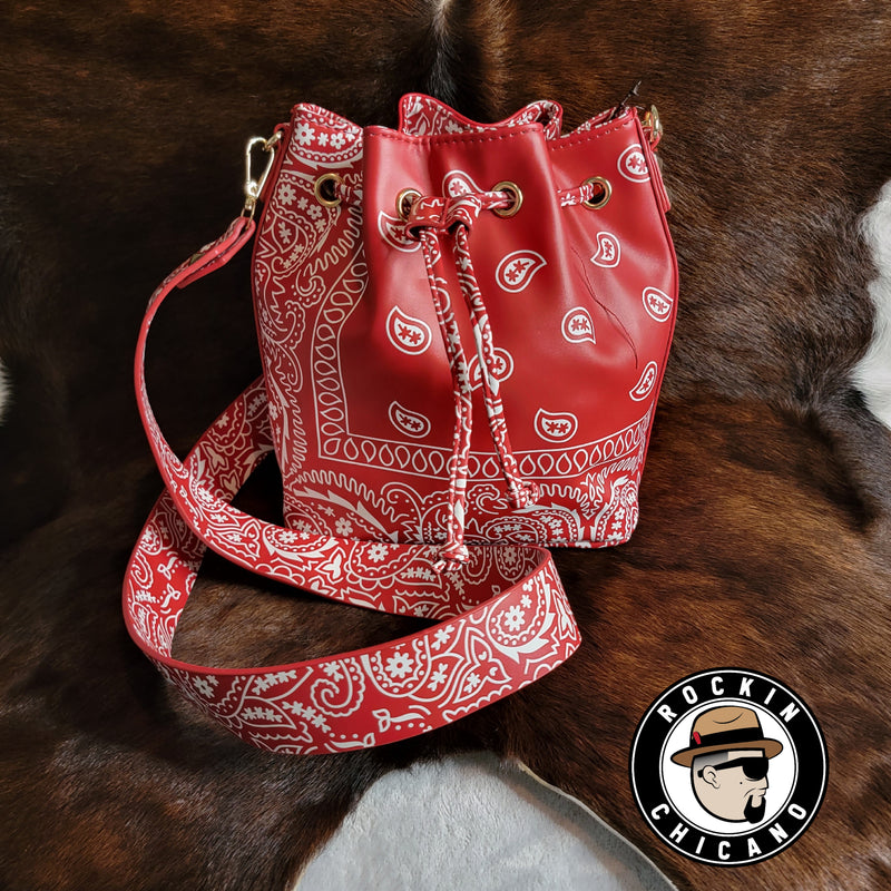 Bandana bucket bag in Red