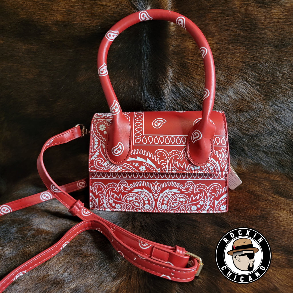 Bandana one piece top handle handbag in Red