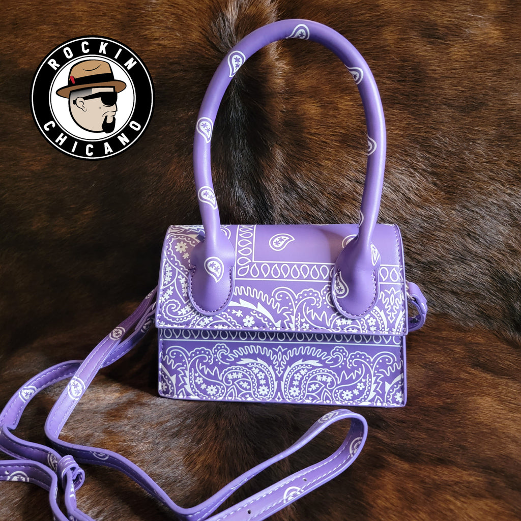 Bandana one piece top handle handbag in Lavender