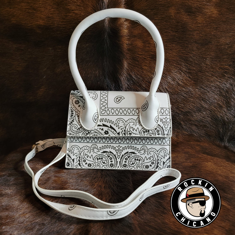 Bandana one piece top handle handbag in White