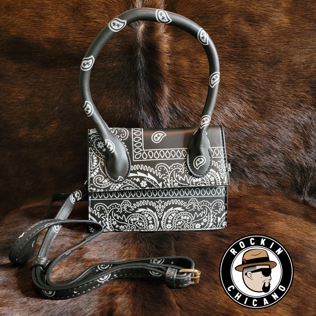 Bandana one piece top handle handbag in Black