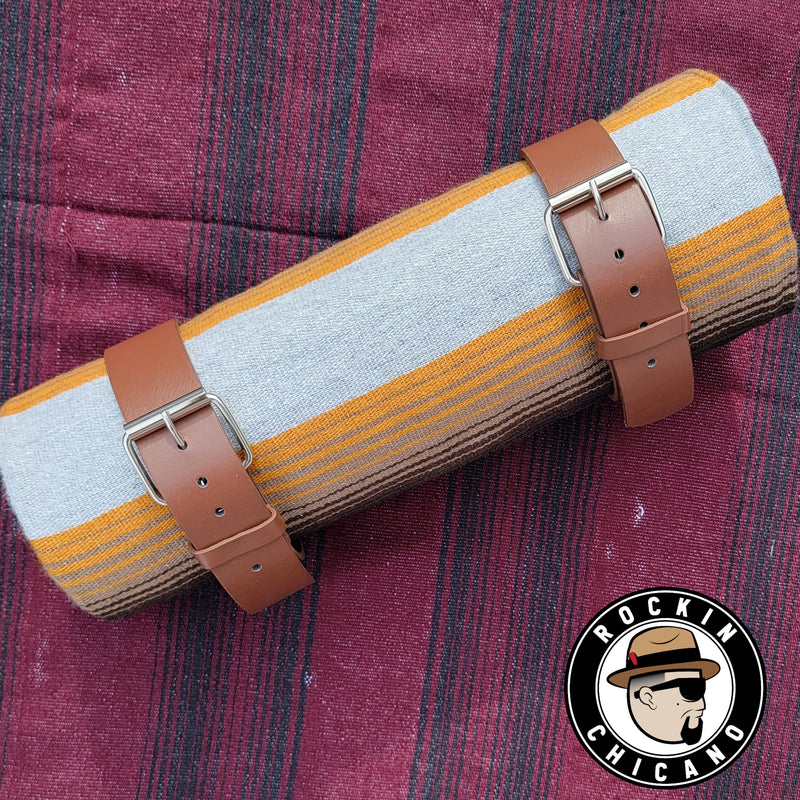 Gray Sand Sarape Roll with Brown straps
