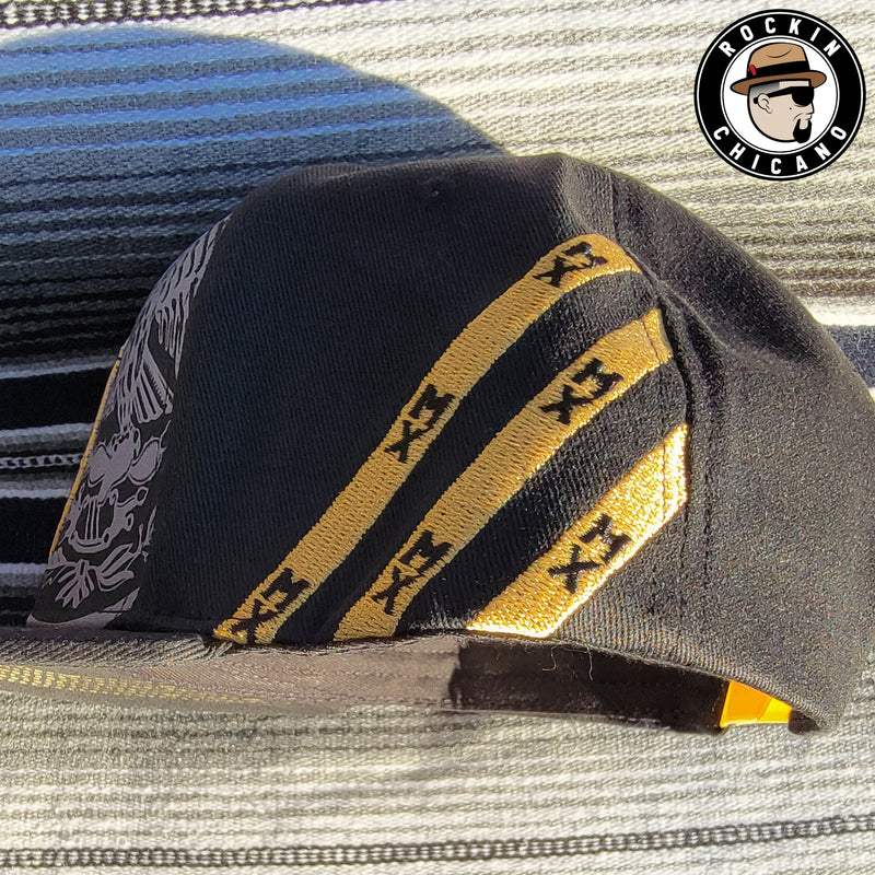 Mexican Eagle Snapback hat Black