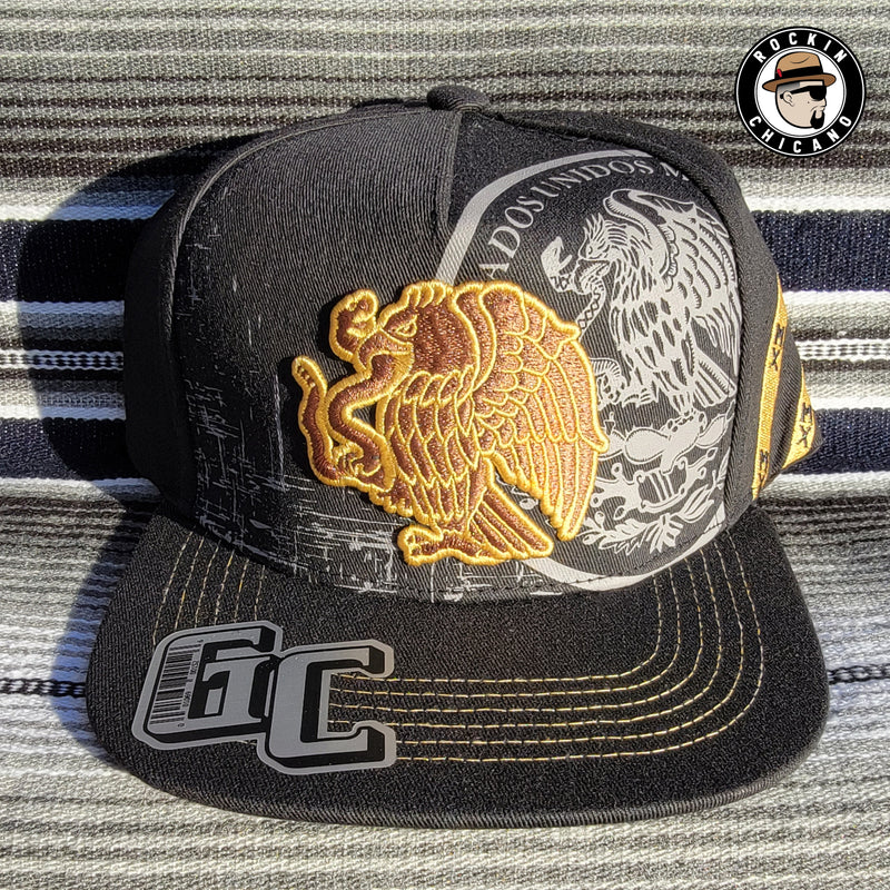 Mexican Eagle Snapback hat Black