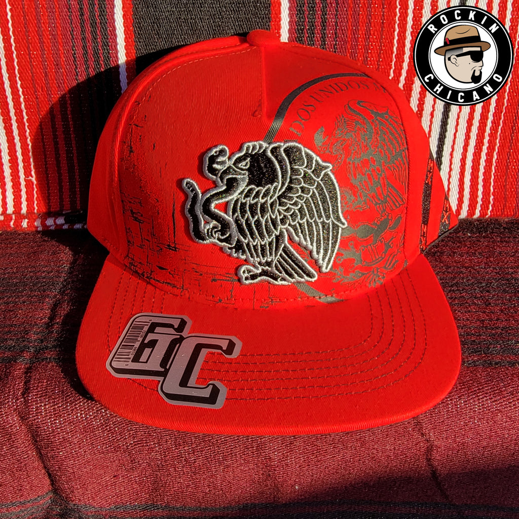 Mexican Eagle Snapback hat Red