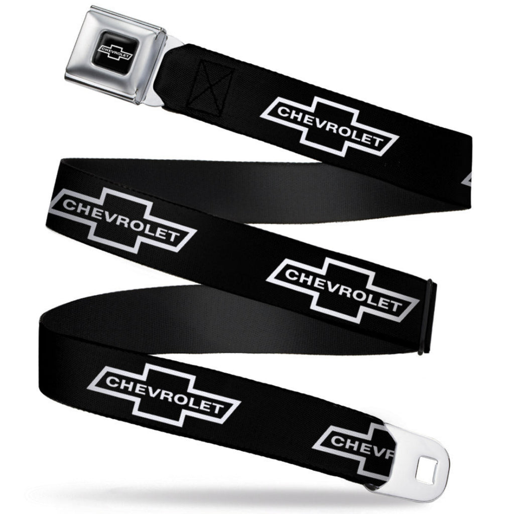 1965 Chevy Bowtie Seatbelt Belt - Black and White