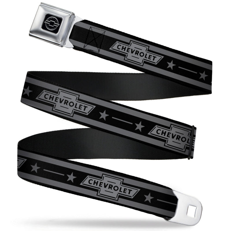 1965 Chevy Bowtie Seatbelt Belt - Black and White