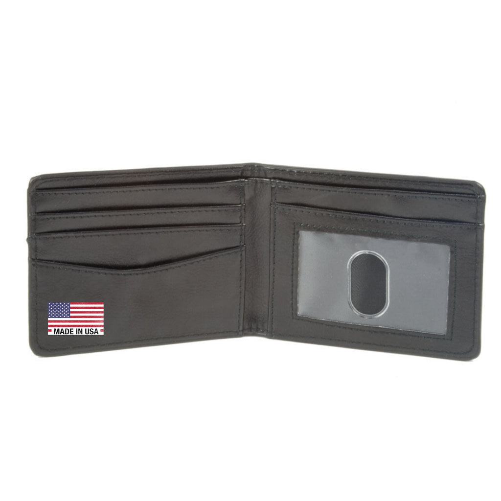 Bi-Fold Wallet - 1916 Chevy Bowtie Logo Stripes Black Blue
