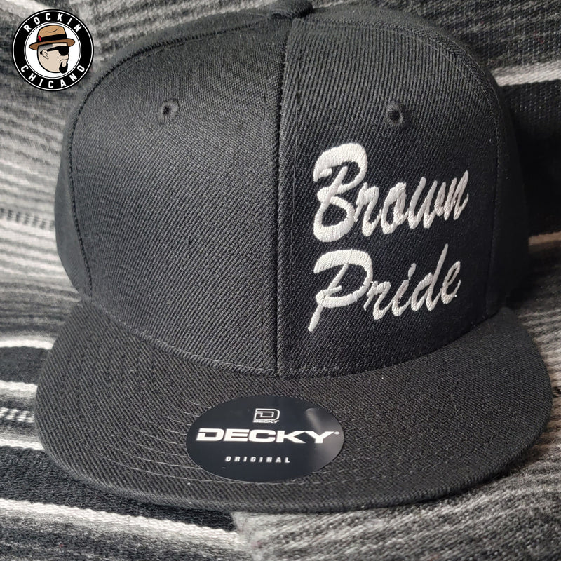 Brown Pride Snapback hat in Black and Drk Grey