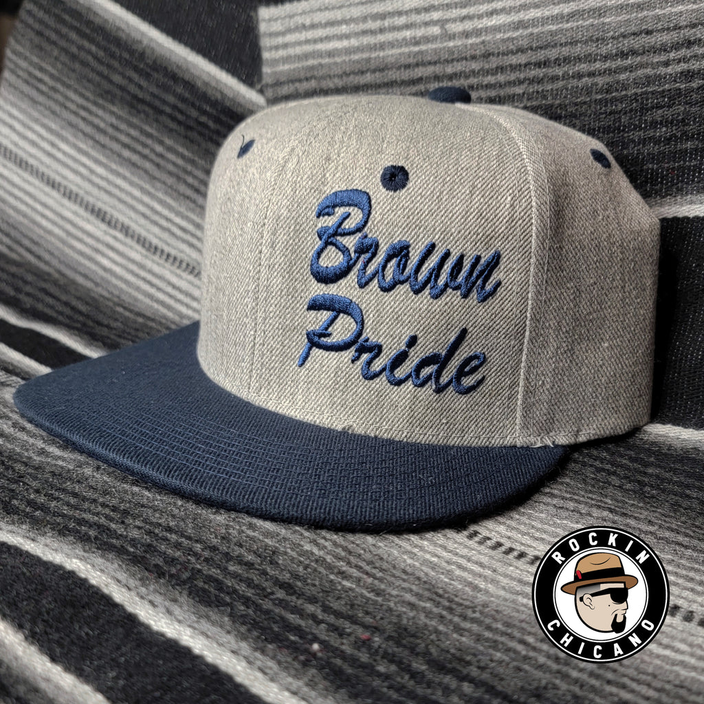 Brown Pride Snapback hat - Grey and Navy