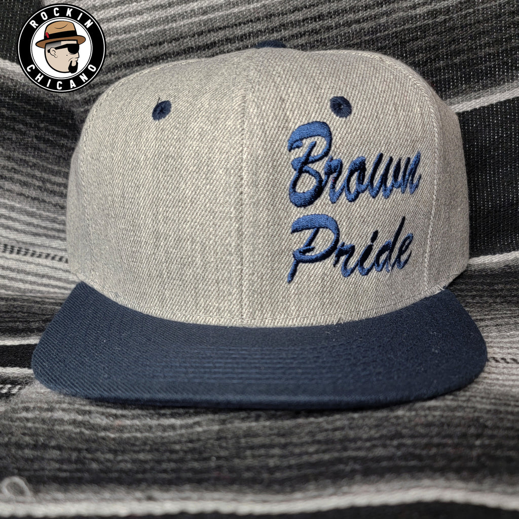 Brown Pride Snapback hat - Grey and Navy