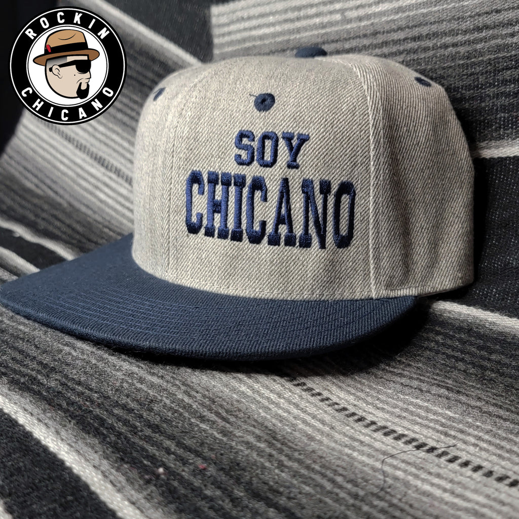 Soy Chicano Snapback hat - Grey and Navy