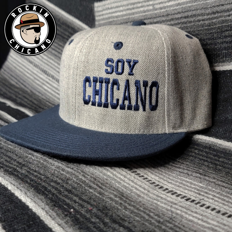 Soy Chicana Snapback hat - Royal Blue and gray