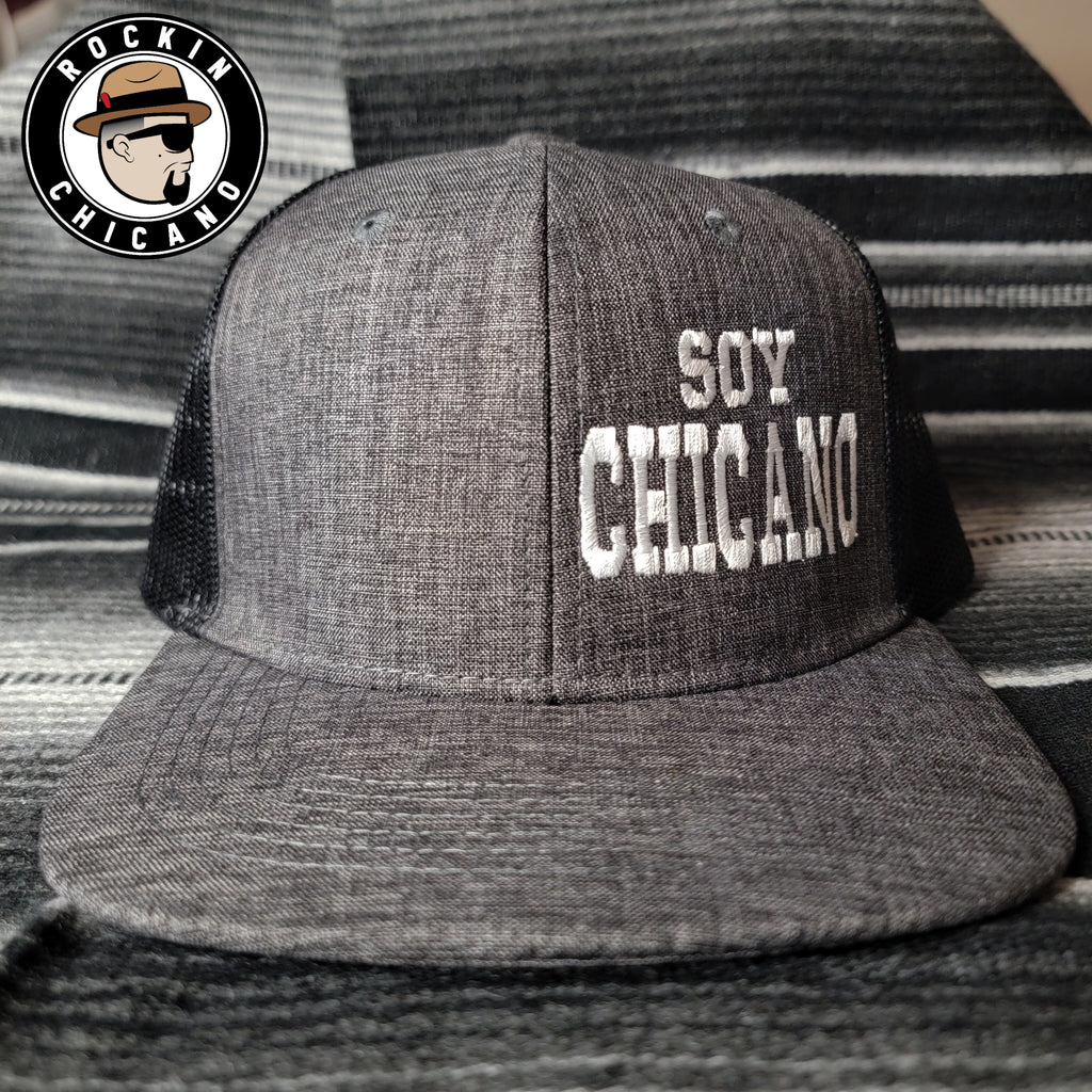 Soy Chicano Snapback hat in Black and Drk Grey