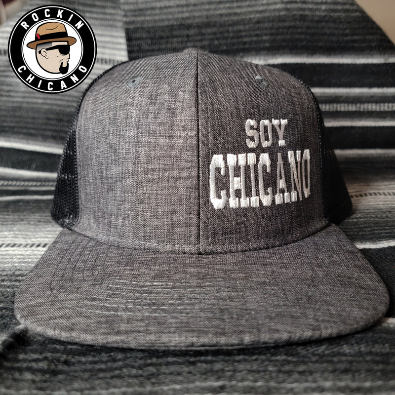 Soy Chicano Snapback hat in Black and Drk Grey