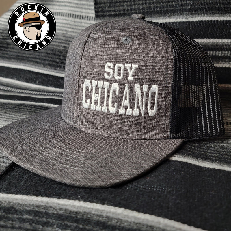 Soy Chicano Snapback hat in Black and Drk Grey
