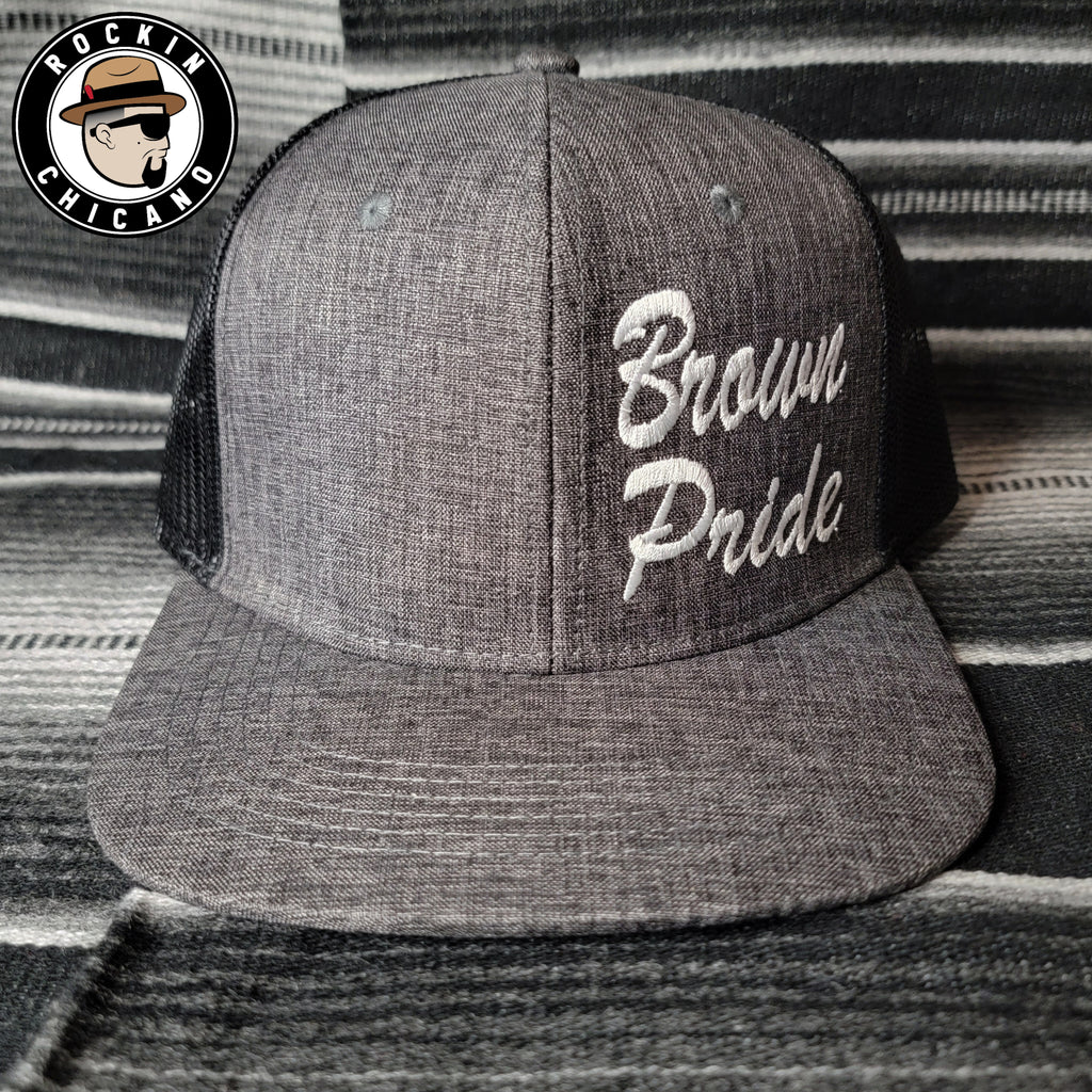 Brown Pride Snapback hat in Black and Drk Grey