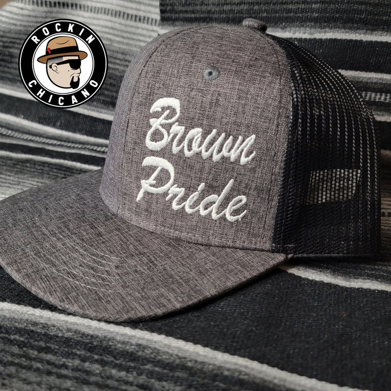 Brown Pride Snapback hat in Black and Drk Grey