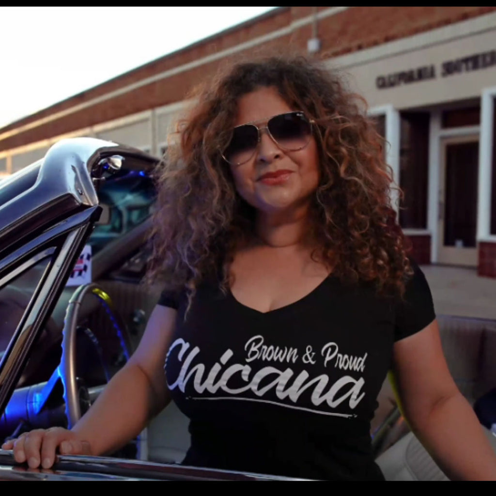 Brown & Proud Chicana V-Neck Tee